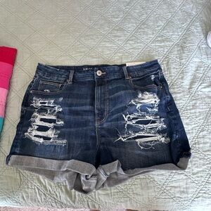American Eagle Outfitters Navy Distressed Jean shorts